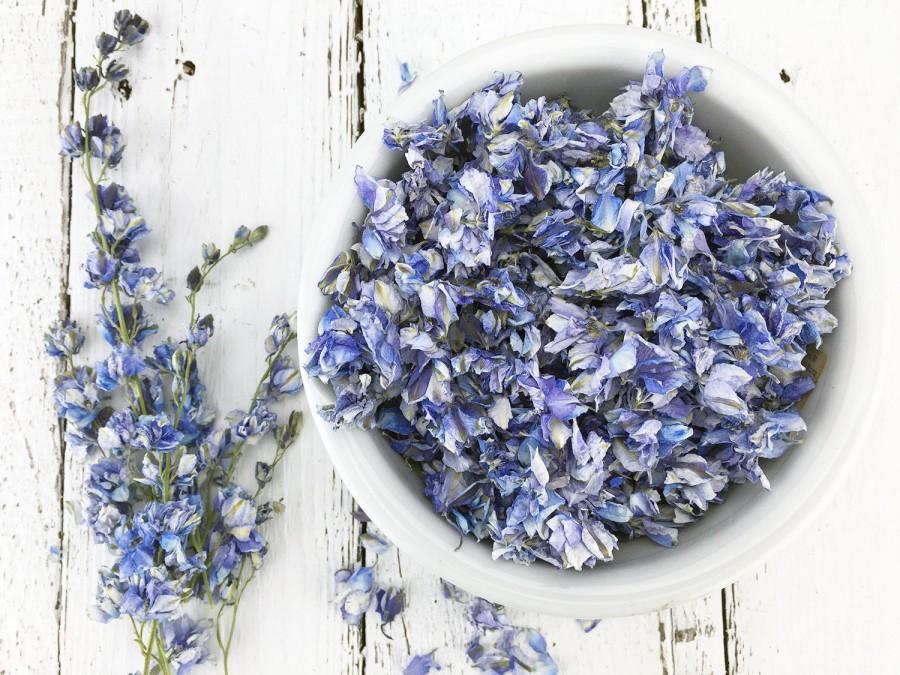زفاف - BLUE LARKSPUR PETALS: Natural Dried Flower Confetti / Biodegradable