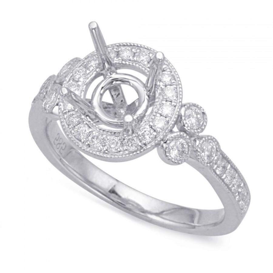 Mariage - Diamond Milgrain Halo Setting, (6.5mm) 1 Carat Round Forever One Moissanite (optional), Engagement Rings for Women, Womens Anniversary Rings - $1649.00 USD