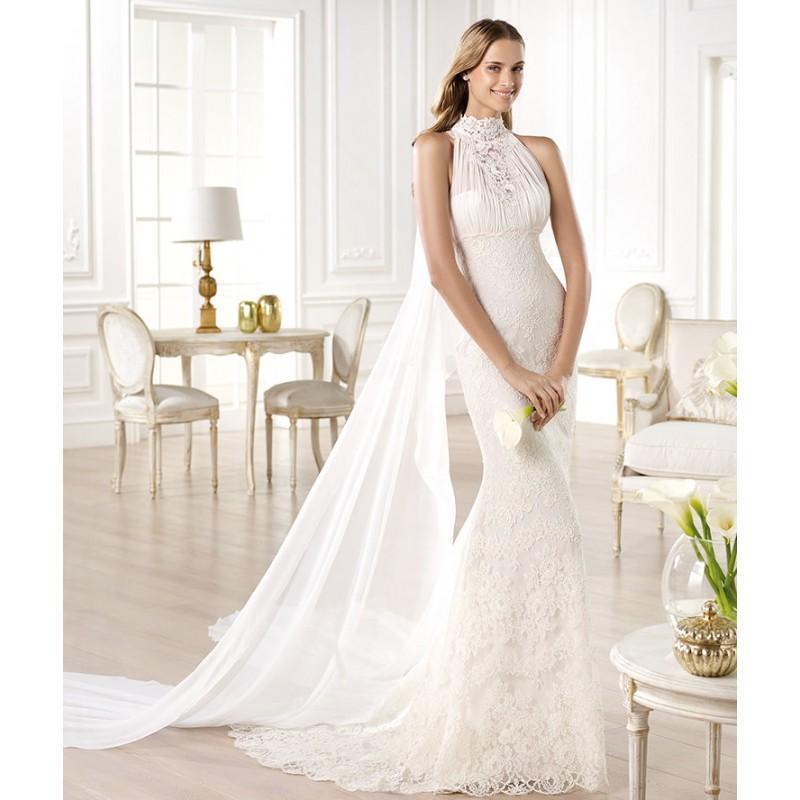زفاف - Exquisite Trumpet/Mermaid Halter Appliques Sweep/Brush Train Lace Wedding Dresses - Dressesular.com