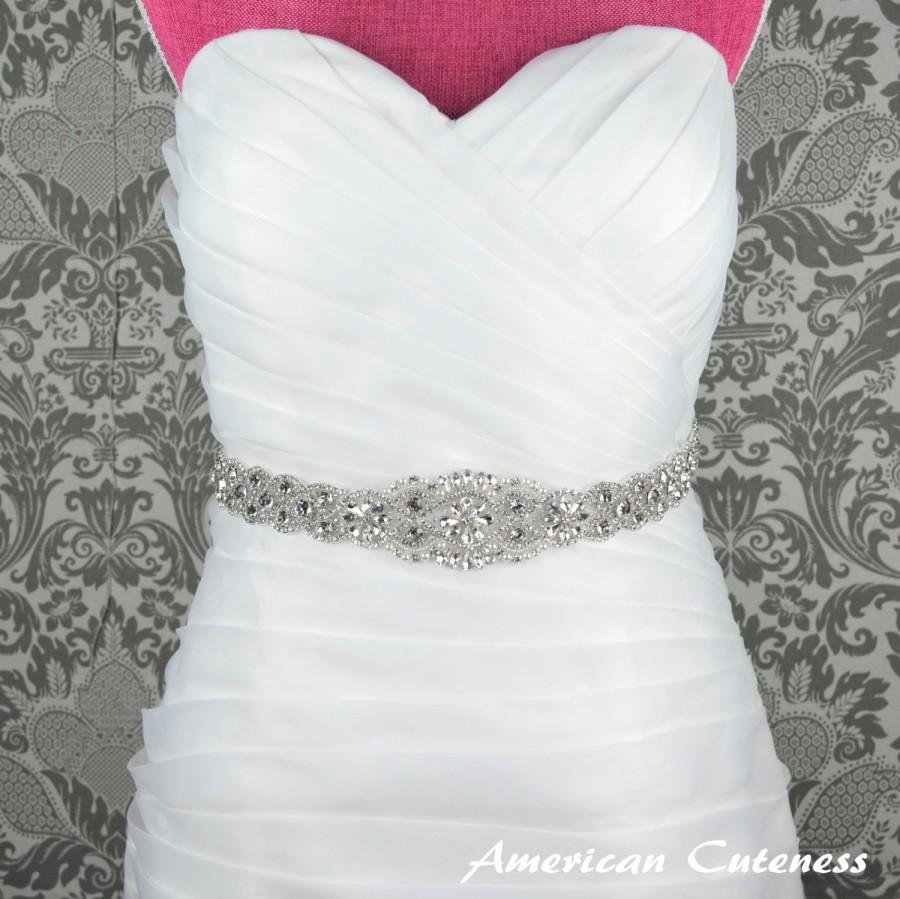 Mariage - Jeweled bridal sash, rhinestone bridal sash, wedding belt, bridal sash, bridal belt, wedding dress, prom dress, bridesmaid dress