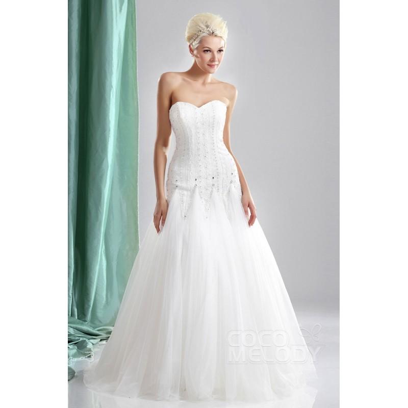 Wedding - Dreamy Sweetheart Floor Length Tulle Lace Up-Corset Wedding Dress CWLT130B3 - Top Designer Wedding Online-Shop