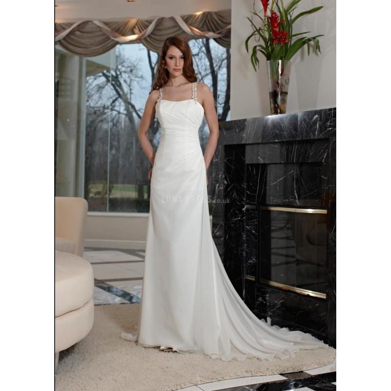 Mariage - Chiffon Sheath/ Column Straps Sleeveless Floor Length Beach Wedding Dress - Compelling Wedding Dresses