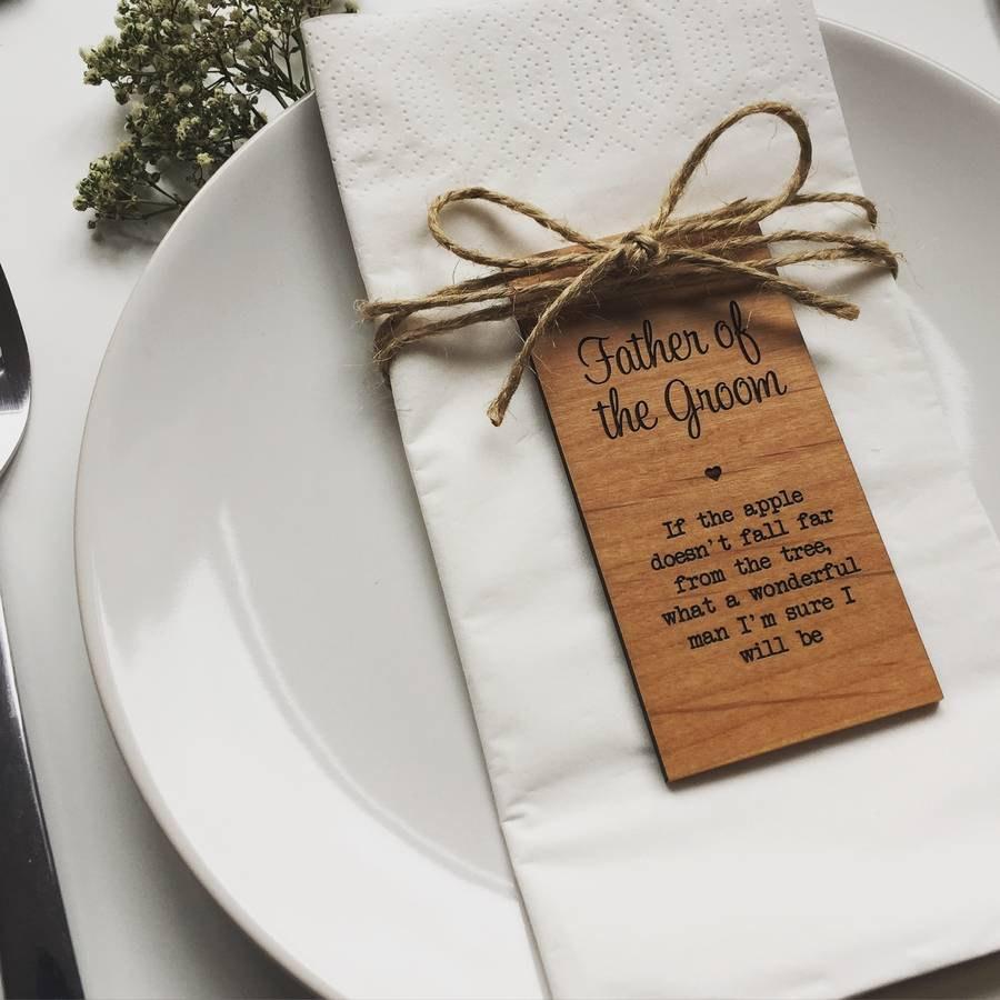 Свадьба - Father Of The Groom Wooden Place Setting