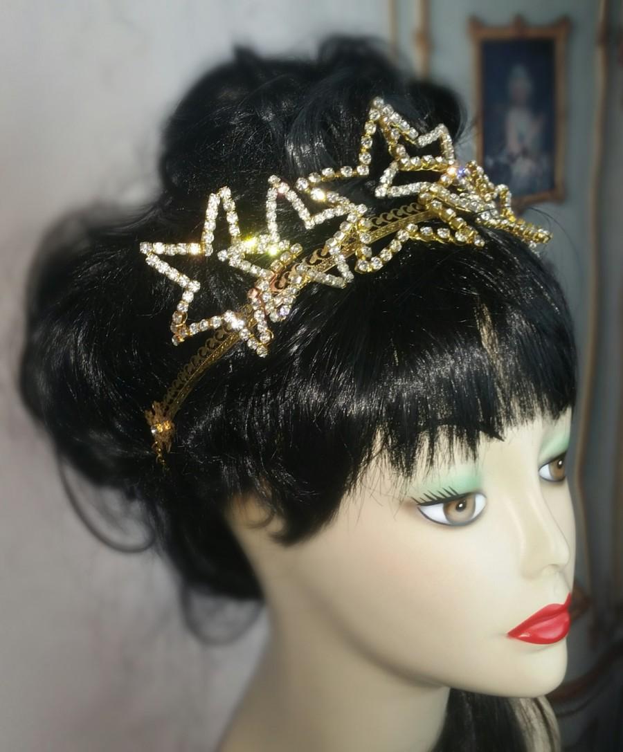 Свадьба - Mega Star Rhinestone Headpiece Boho Tiara Shabby Chic Wreath Of Stars