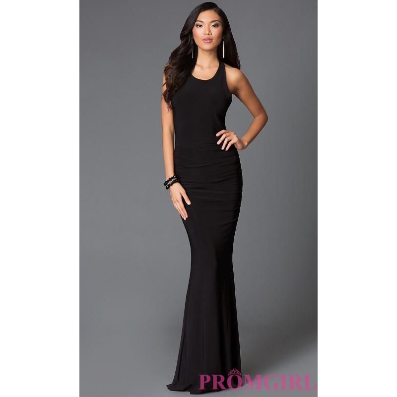 Hochzeit - Sleeveless Black Floor Length Open Back Dress - Brand Prom Dresses