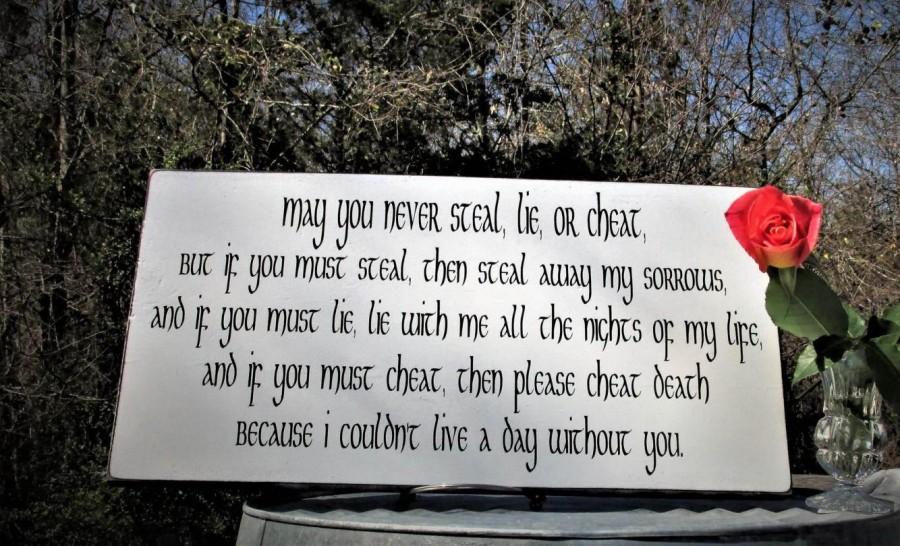 زفاف - May you Never Steal, Lie or Cheat Irish Wedding Toast A Love Note Farmhouse Distressed Painted Solid Wood Wedding Home Sign Shabby Chic - $29.99 USD