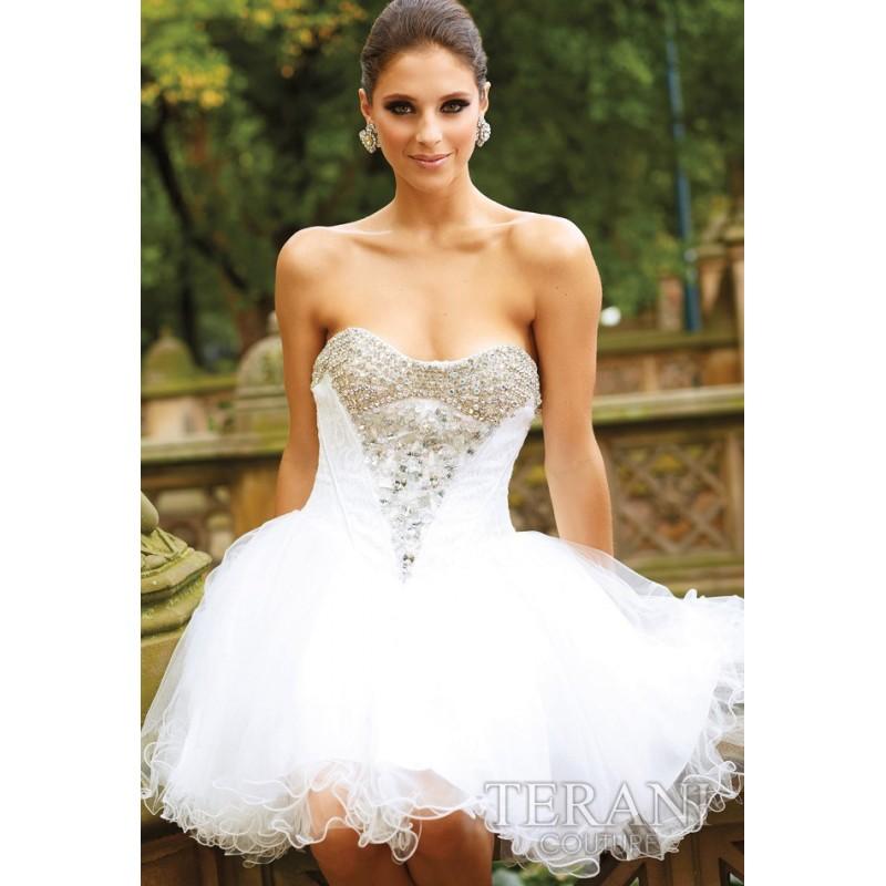زفاف - Terani Short Prom Party Dress with Beading P666 - Brand Prom Dresses