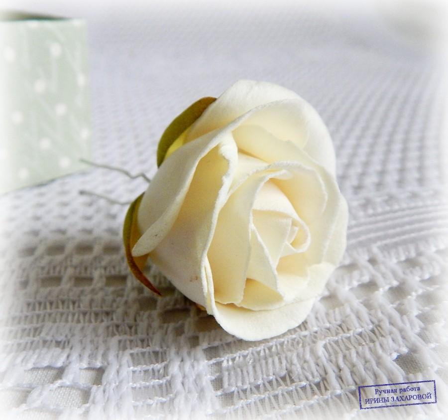 Свадьба - Ivory hairpin, Flower hairpins, Bridal hair pin, Wedding hair pins, Ivory wedding, White small flowers, Ivory roses, Bridal hair stick, Pins - $6.00 USD