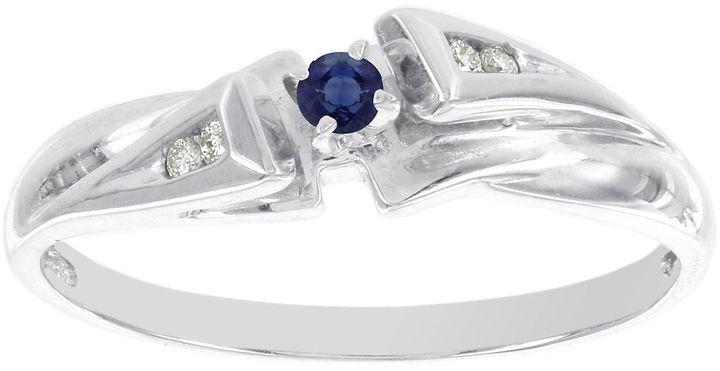 زفاف - MODERN BRIDE Lumastar Genuine Sapphire and Diamond-Accent 10K White Gold Promise Ring
