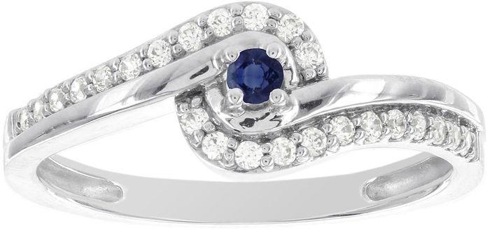 Mariage - MODERN BRIDE Lumastar Genuine Sapphire and Diamond-Accent 10K White Gold Promise Ring