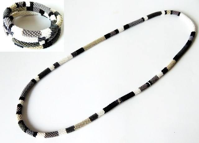 Свадьба - Crochet Bead Transformer Necklace or Bracelets - Colorful Beaded Rope - Bead Crochet Rope Necklace-Snake necklace-Native Style