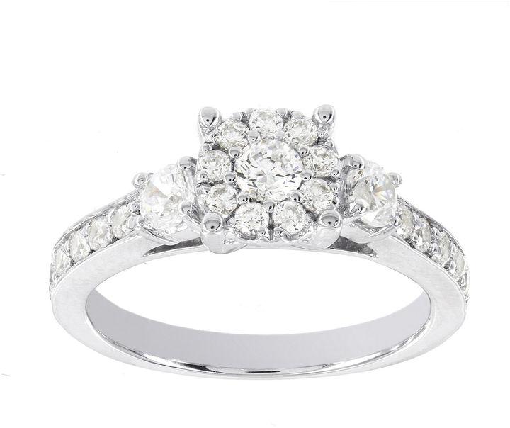Hochzeit - MODERN BRIDE Lumastar 1 CT. T.W. Diamond 14K White Gold Bridal Ring