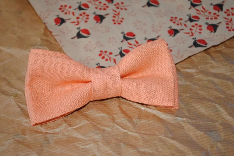 c30 Hand Sewn Pre-tied Lace Bowtie 'peach ' Wedding Bow Tie 