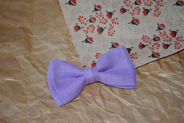 زفاف - Lilac wedding Lavender bow tie Lilac bow tie Lavender wedding Lilac linen men's tie Lavender kids bow ties For infant Toddler necktie Grooms - $8.53 USD