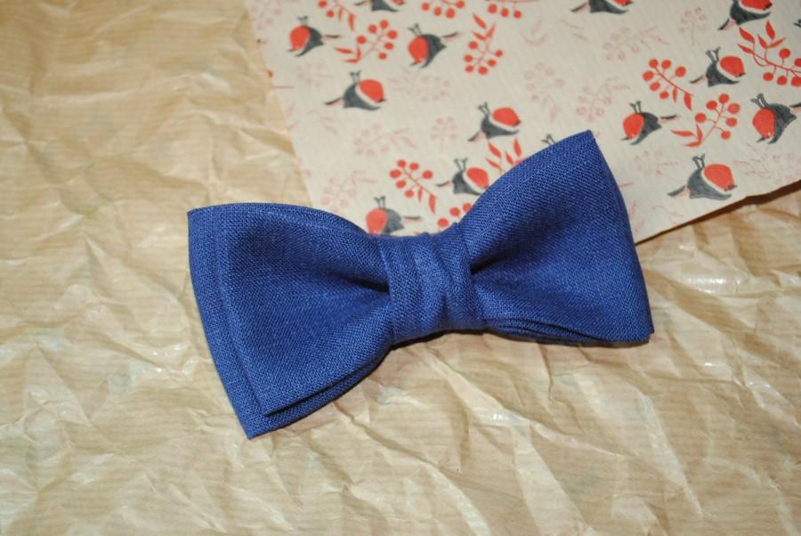 Mariage - Navy wedding Navy bow tie Linen bow tie Navy pocket square Wedding bow ties For groom Linen ties For groomsmen Linen pocket For toddler Kids - $8.53 USD