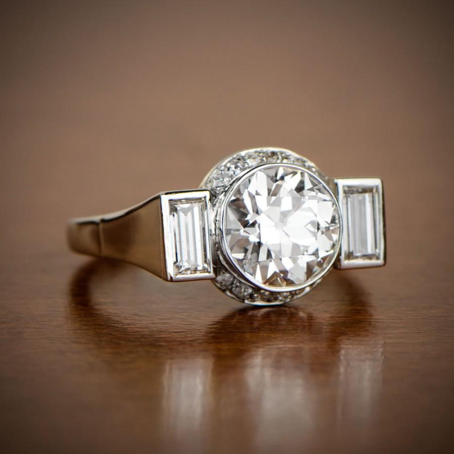 زفاف - French Vintage Diamond Engagement Ring