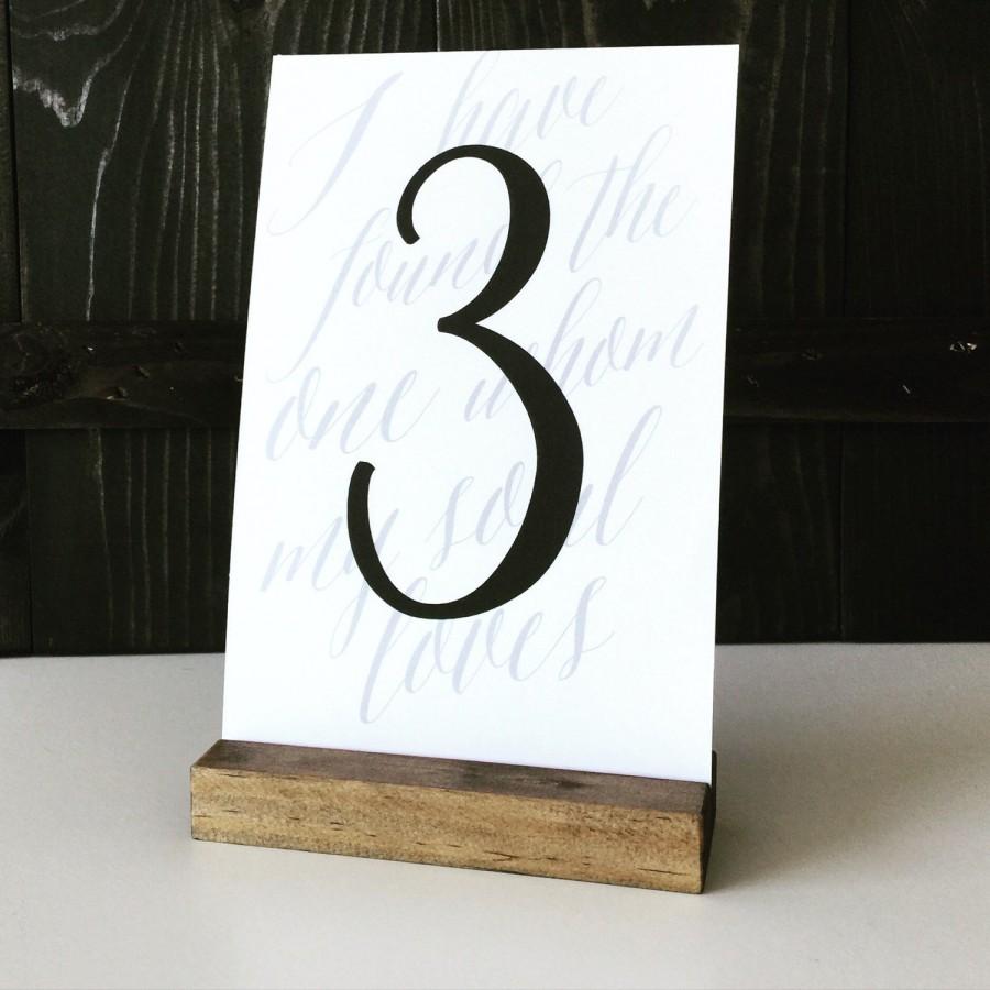 Hochzeit - Table number holder, wood sign holder, menu holder, wood table number, wood card holder