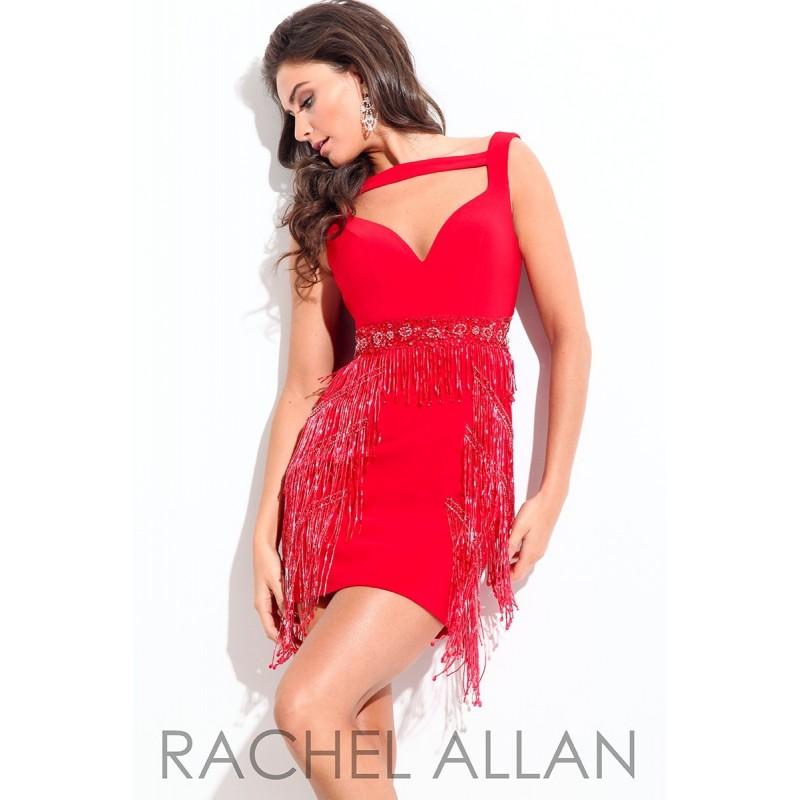Wedding - Rachel Allan 3084 Short Dress - V Neck Rachel Allan Short Fitted Short and Cocktail Dress - 2017 New Wedding Dresses