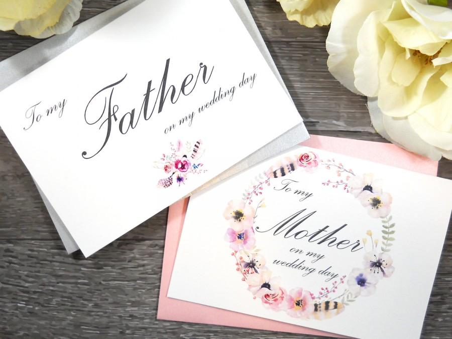Mariage - Set of 2, To My MOTHER Card, To My FATHER Card, Mother of the Bride Card, Father of the Bride Card, Mother of the Bride Gift, Father Gift