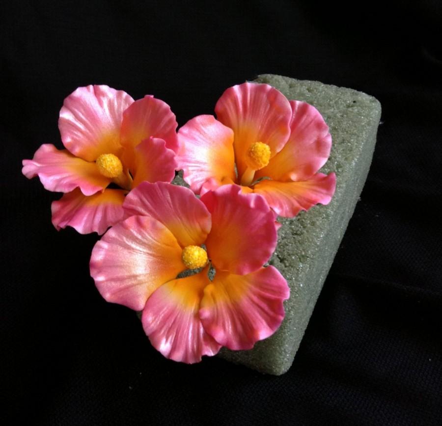 Свадьба - Gum Paste Hawaiian Hibiscus Cake Decorations Pink Gumpaste