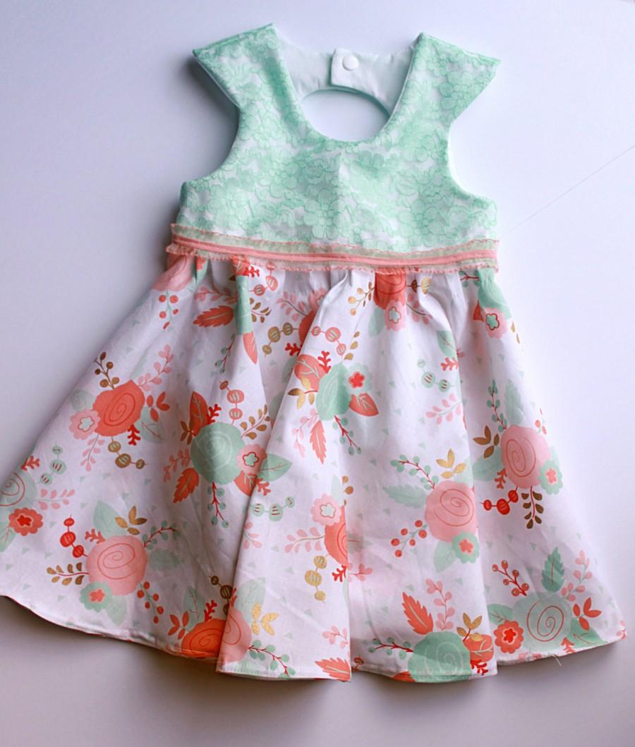 زفاف - Mint Green Lace bodice with Flower Skirt (Perfect for flower girl dress!)