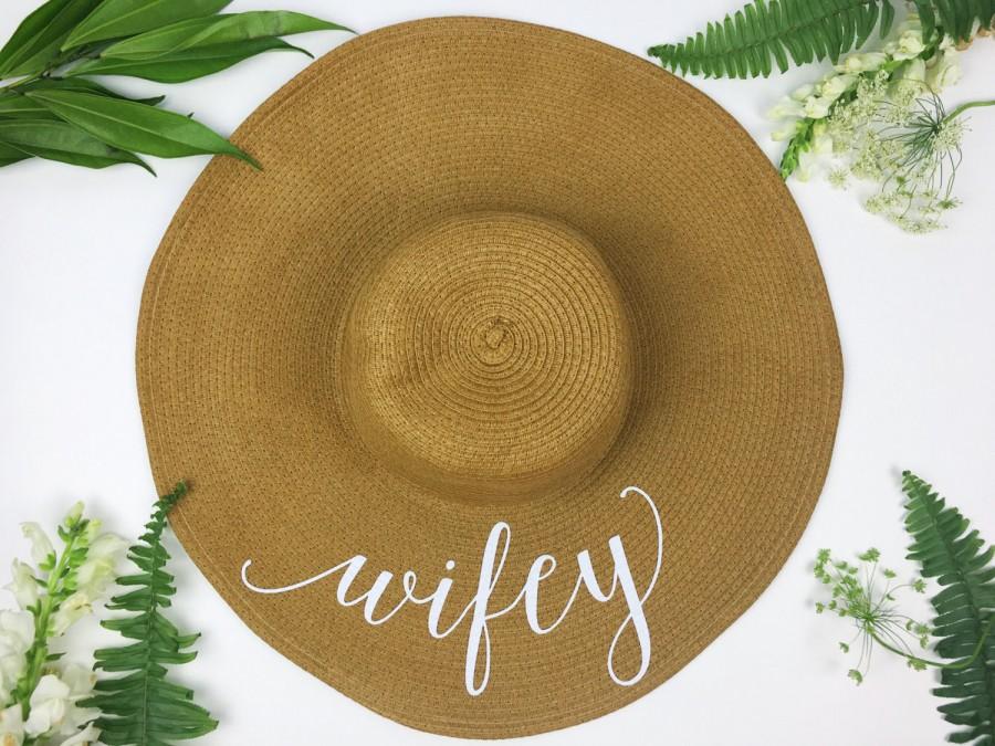 زفاف - Floppy Sun Hat - Sequin Sun Hat - Bride Hat - Wifey hat - Custom floppy hat - Bride to be hat - Beach Bride - Just Married Hat - Honeymoon
