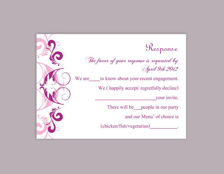 Mariage - DIY Wedding RSVP Template Editable Word File Instant Download Rsvp Template Printable RSVP Cards Purple Lilac Rsvp Card Elegant Rsvp Card - $6.90 USD