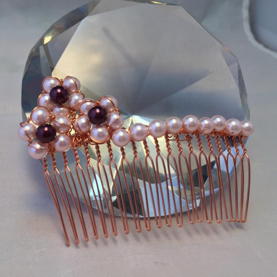 زفاف - Shell pearl hair comb: Flower hair comb; bridal hair accessories; bridal accessories; bridal jewellery; wedding jewellery; hair decorations