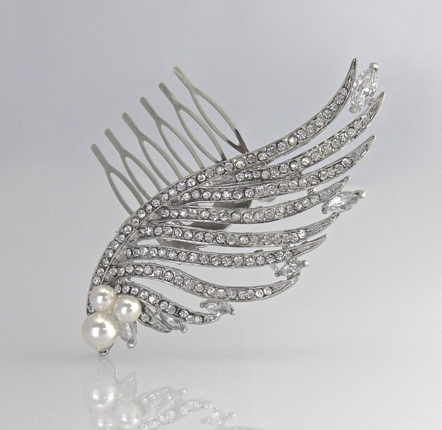 Mariage - Crystal Hair Comb, Angel Wing Bridal Hair Comb, Bridal Hair Clip, Crystal Hair Piece,  Wedding Accessories,  ANGEL
