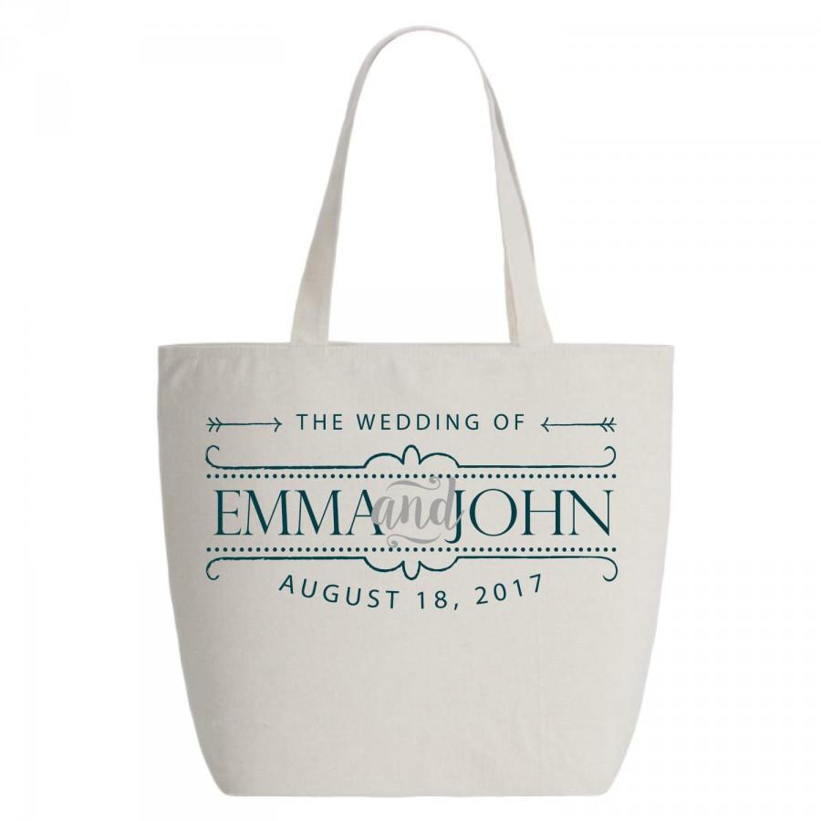 Mariage - Tote, Wedding Day, Zippered Cotton Canvas Bag, 17" Handles, High Quality, Quick Turnaround!