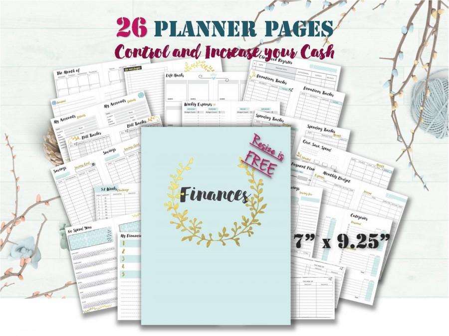 Wedding - Budget planner printable binder happy planner book finance monthly tracker budget planner inserts _ Size 7"x 9.25" _ Any Re-size is FREE