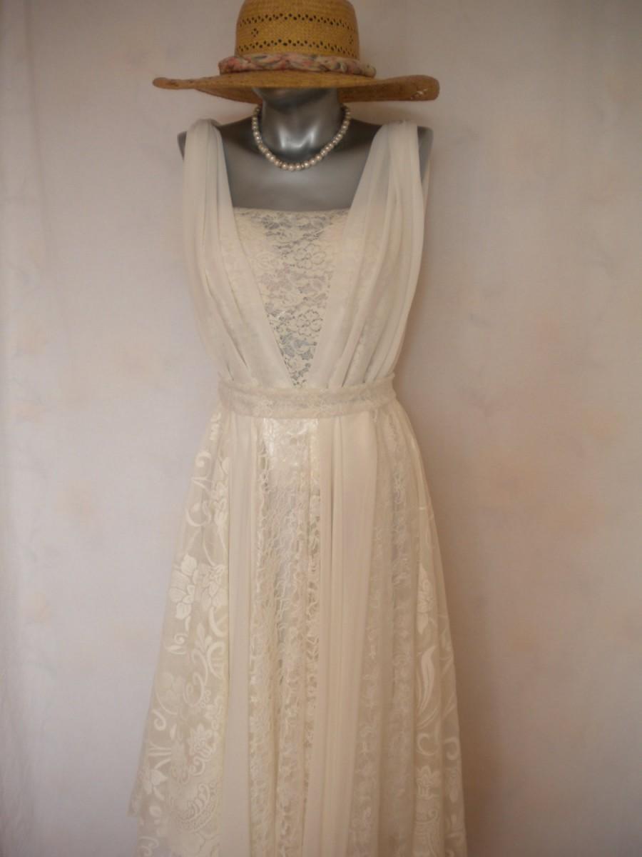 Wedding - bohemian wedding dress boho wedding dress fairy beach wedding dress lace wedding gown mori girl dress made to order
