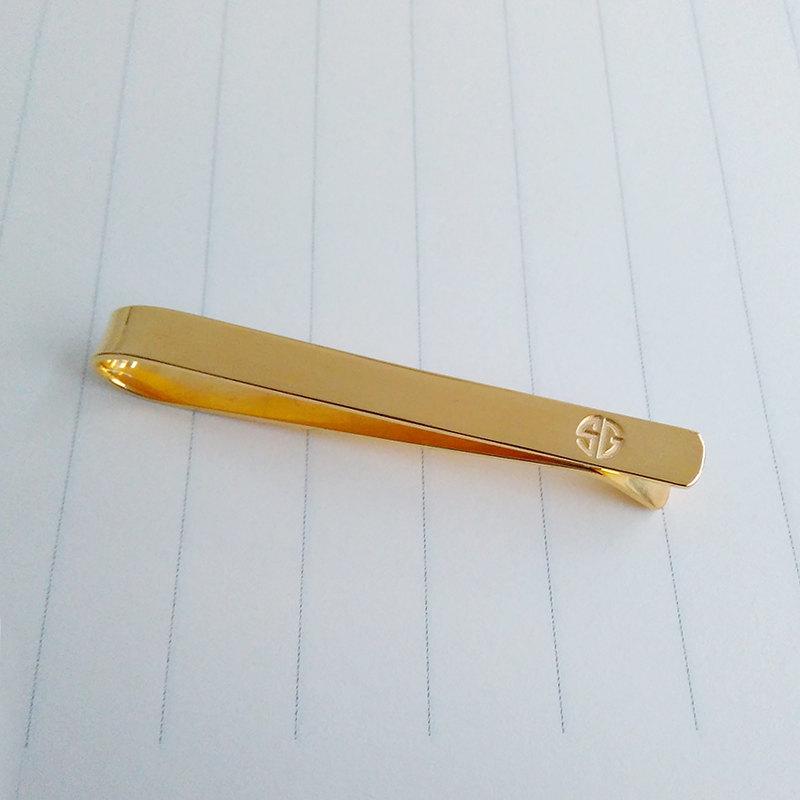 Wedding - Two Letter Monogram Tie Clip,Personalized Wedding Tie Clip,Monogram Tie Clip,Custom Groomsmen Tie Clip,Engraved Tie Clip,Father's Day Gift