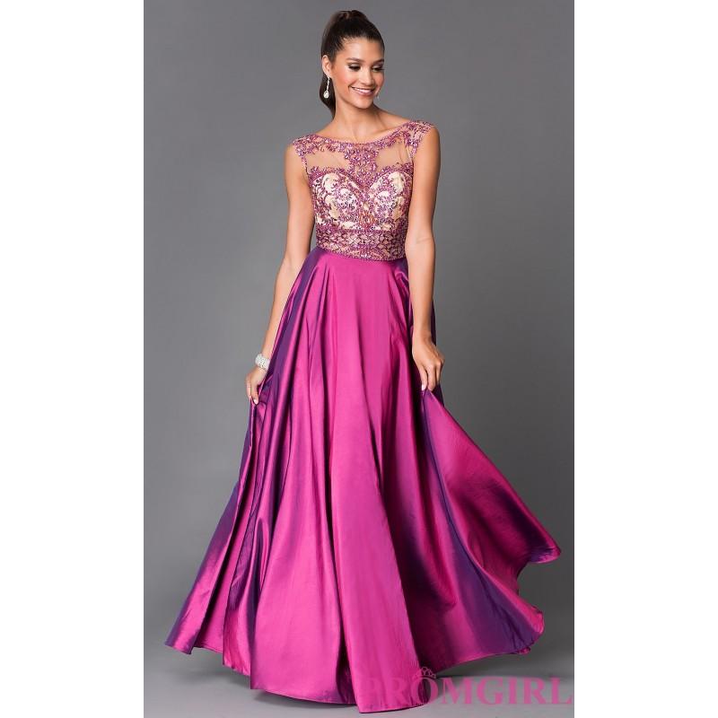 زفاف - Beautiful Floor Length Prom Dress E1941 with Illusion Bodice - Discount Evening Dresses 