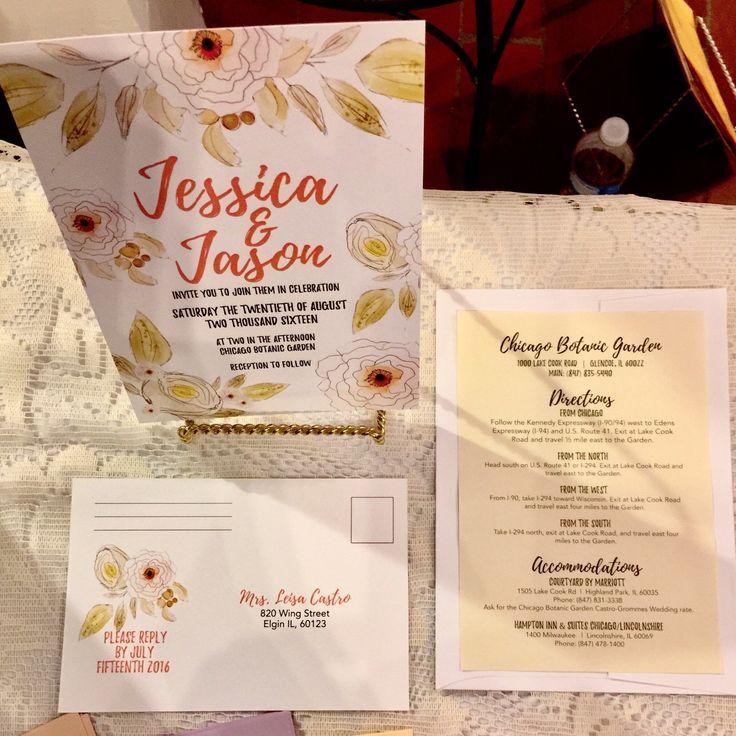 Wedding - Wedding Invitation Watercolor Flowers Package, Champagne Flowers