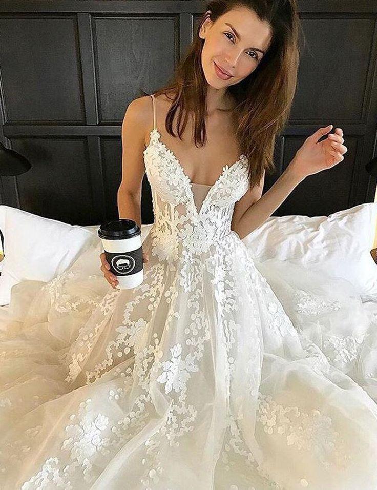 Hochzeit - Spaghetti Straps Wedding Dress,Lace Wedding Dress,Charming Wedding Dress,Gorgeous Wedding Dress,2017 Wedding Dress,PD00132