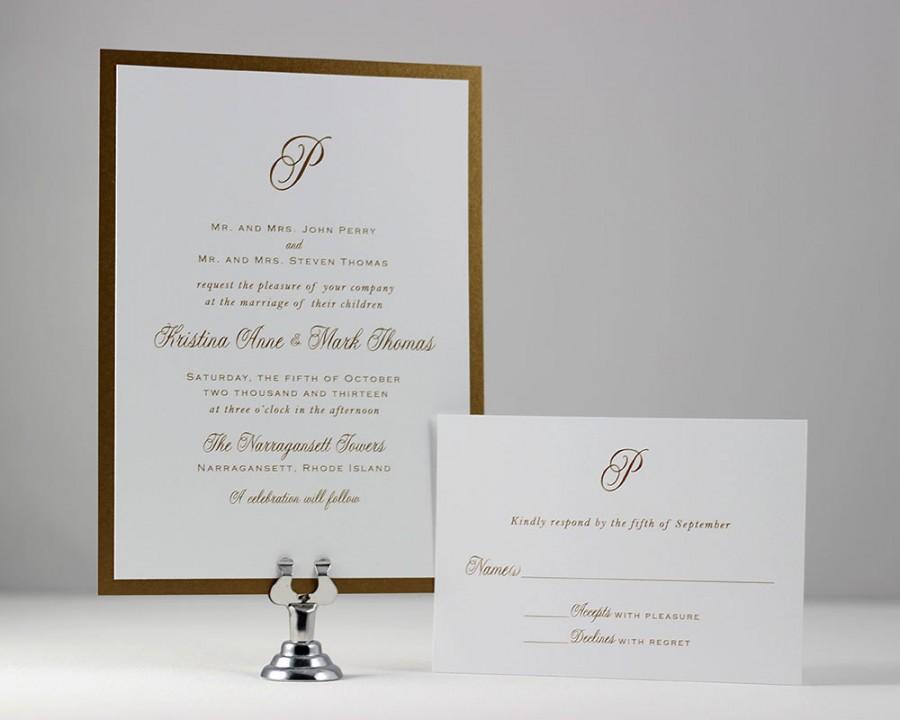 Свадьба - Gold Monogram Wedding Invitations, Wedding Invites, Gold Monogram, Elegant Wedding, Printable Wedding Invitations, Wedding Monogram