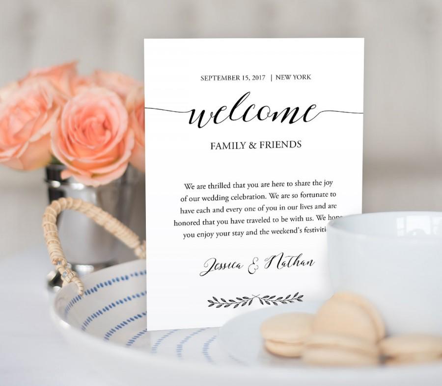 Welcome Bag Letter Template Wedding Welcome Bag Note Printable