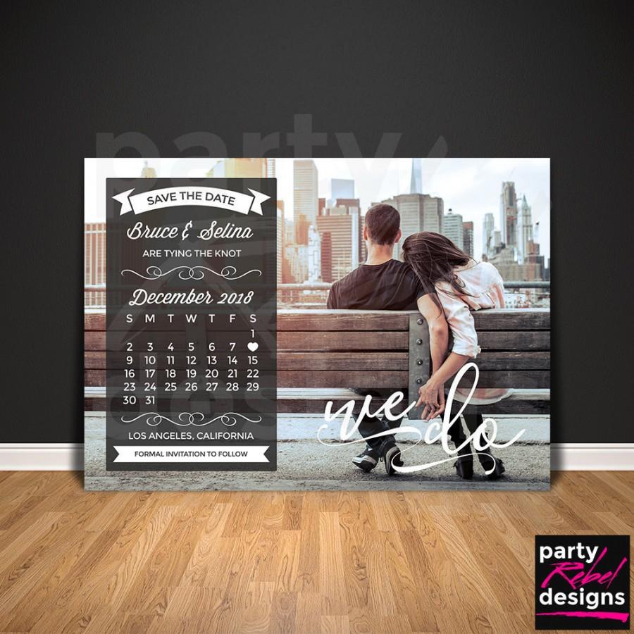 Mariage - Calendar Save The Date, Photo Save The Date, Save The Date Invitation, Calendar Invitation, Photo Invitation, Printable Save The Date, STD17