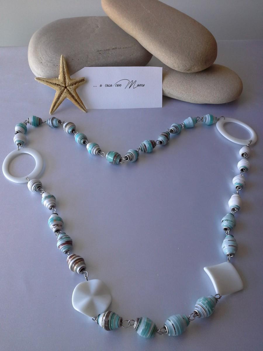 زفاف - Collana con perle di carta -  Necklace with pearl paper - pearl paper - eco gioielli - gioielli creativi - fatta a mano - fatta in Italia