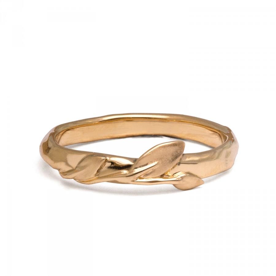 زفاف - Leaves Ring no.9 - 18K Gold Ring, unisex ring, wedding ring, wedding band, leaf ring, filigree, antique, art nouveau, vintage, grooms gift