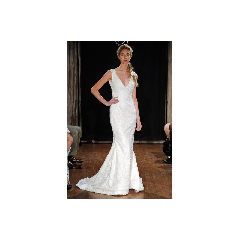 Hochzeit - Sara Jassir SS13 Dress 13 - Full Length V-Neck Sarah Jassir Spring 2013 White Fit and Flare - Nonmiss One Wedding Store