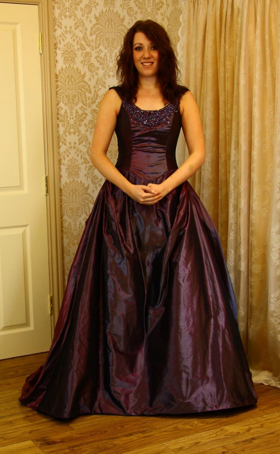 Hochzeit - Alternative wedding dress, Gothic purple taffetta wedding dress   SALE...SALE...
