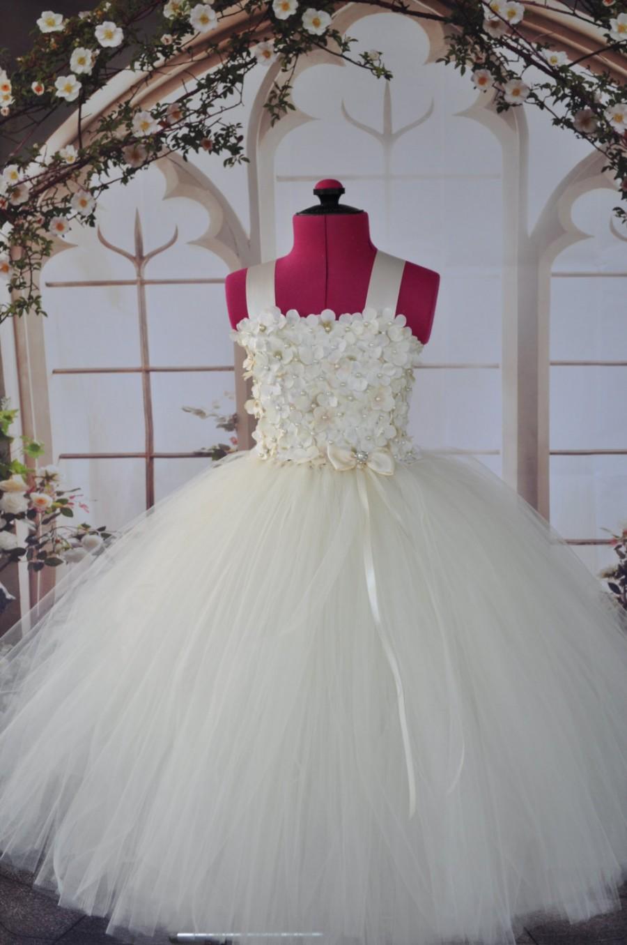 Hochzeit - Girls Special Occasion Dress,Ivory Flower Girl Dress,Toddler Ivory Dress,Girls Ivory Tutu Dress,Infant Flowergirl Dress,Ivory Baby Dress