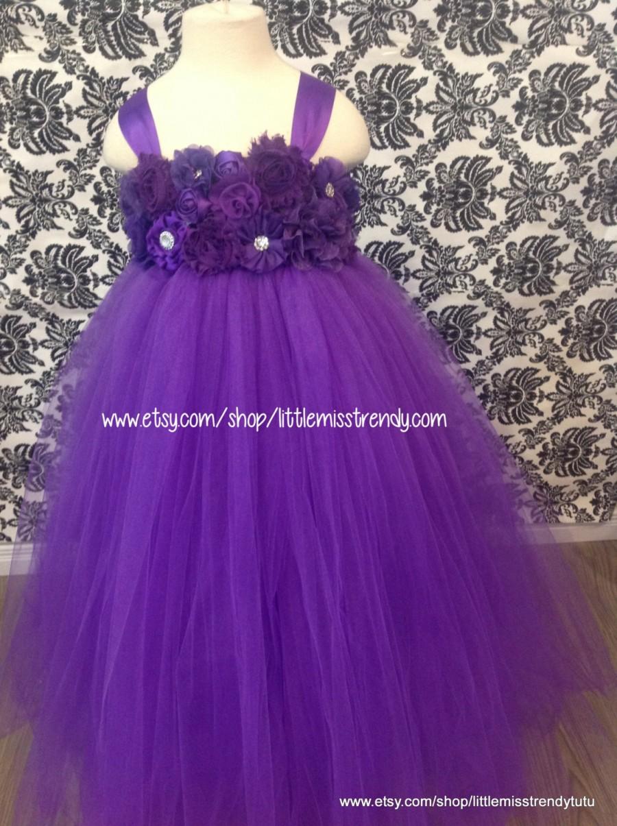 Mariage - Purple Flower Girl Dress, Purple Tutu Dress, Purple Tutu Dress, Purple Couture Tutu Dress, Purple Couture Flower Girl Dress, Flower Girl