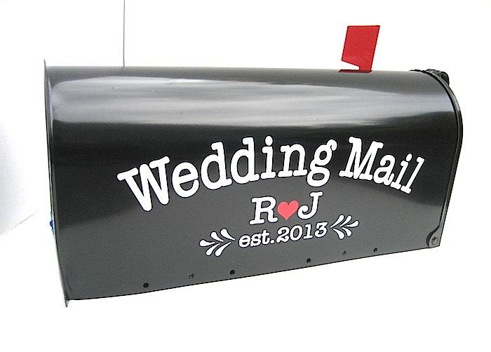 Hochzeit - Custom Wedding Card Mailbox Vinyl LETTERING - Personalize Your Own Wedding Card Box