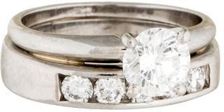 Mariage - Platinum Round Brilliant Diamond Wedding Set
