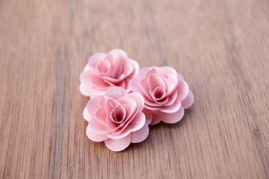 زفاف - 150  Pcs Powder Pink  Birch Wood Roses for Weddings, Home Decorations, Scrapbooking and Floral Arrangements