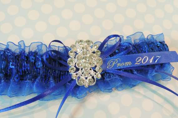 Mariage - Royal Blue Prom Garters,  Garters