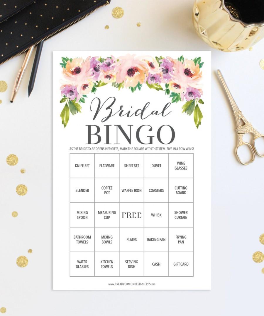 Mariage - 76 Bridal Shower Bingo Games - Wedding Shower Game - Shower Bingo - Popular Shower Games - Wild Flower Bridal Bingo - Instant Download